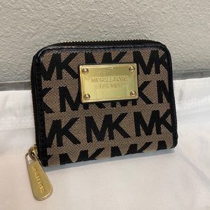 Michael Kors Logo Zip Around Bifold Wallet